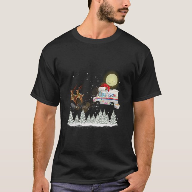 Mailman Postal Truck Mail Carrier Xmas Funny Chris T-Shirt (Front)