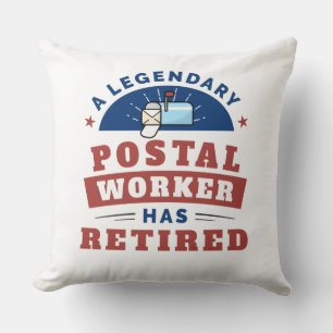 Mailman Retirement Pensioner Postal Worker Cushion