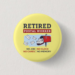 Mailman Retirement Retired Postal Worker 3 Cm Round Badge
