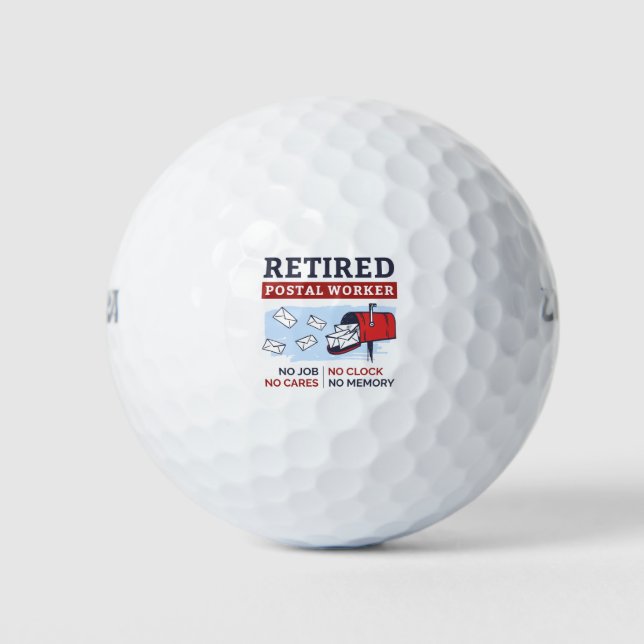 Mailman Retirement Retired Postal Worker Golf Balls (Front)