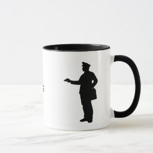 Mailman Silhouette Personalised Name Mug
