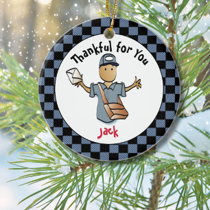 Mailman Thank You Gift - Postal Worker Keepsake    Ceramic Ornament