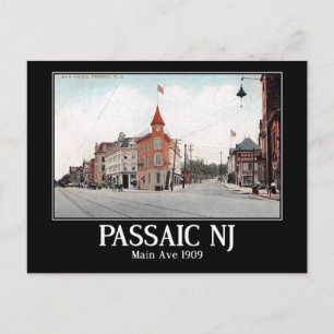 Main Ave. Passaic NJ, 1909 VIntage Postcard
