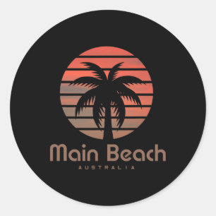 Main Beach Australia For Men Women Kids Classic Round Sticker