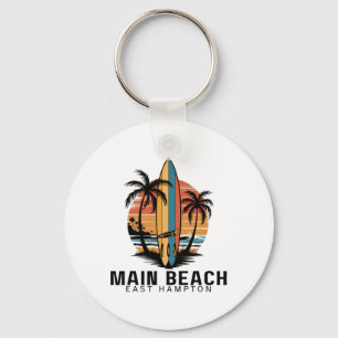 Main Beach East Hampton Surfing Surfer _1 Key Ring