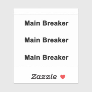 Main Breaker Label Times 3
