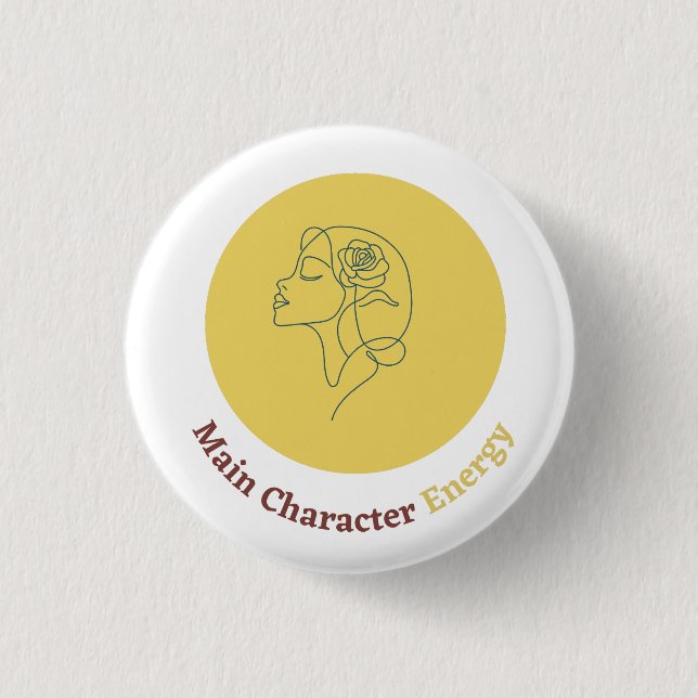 main character energy 3 cm round badge (Front)