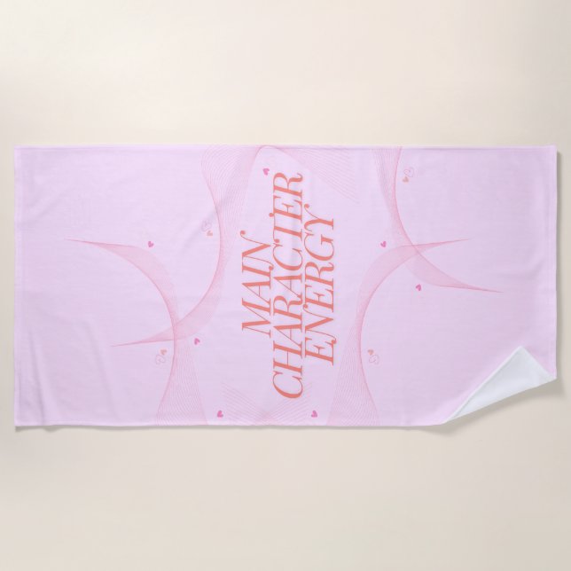 Main Character Energy Beach Towel (Front)