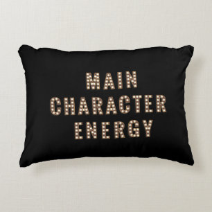 Main Character Energy Black Lumbar Pillow