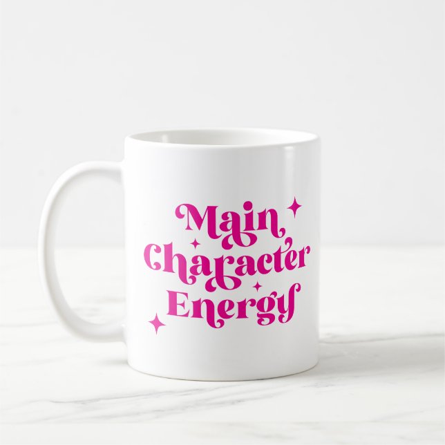 Main Character Energy Pink Coffee Mug (Left)