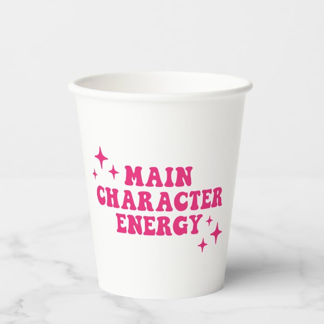 Main Character Energy Pink Paper Cups (Front)