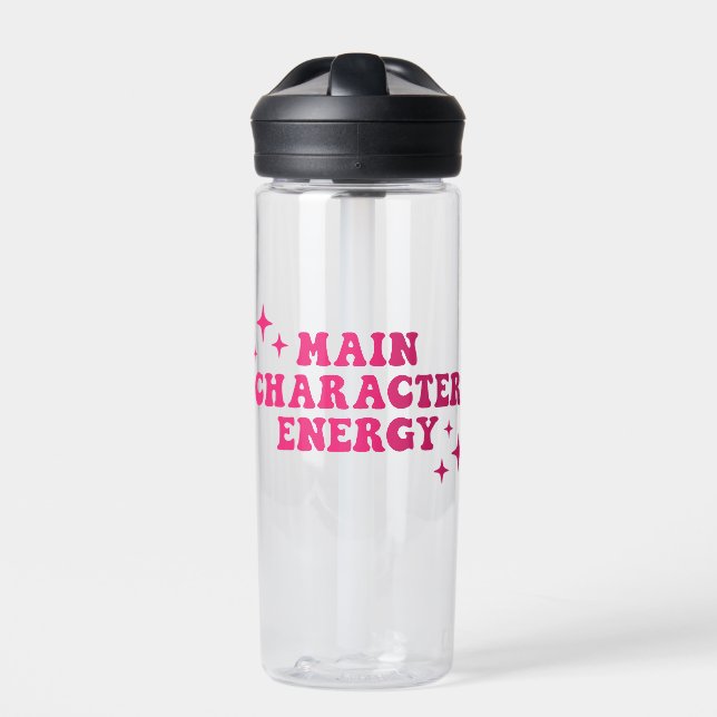 Main Character Energy Pink Water Bottle (Front)