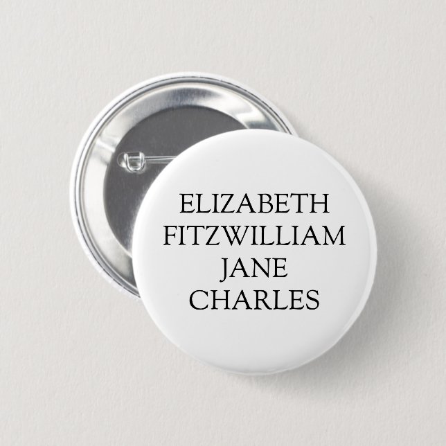 Main Characters from Pride and Prejudice 6 Cm Round Badge (Front & Back)