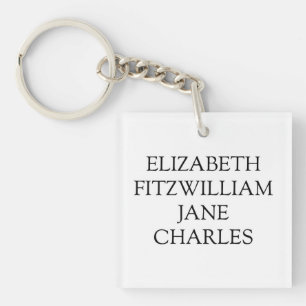 Main Characters Pride and Prejudice Jane Austen Key Ring