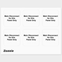 Main Disconnect for This Panel Only, Label