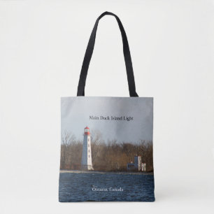 Main Duck Island Light all over tote bag