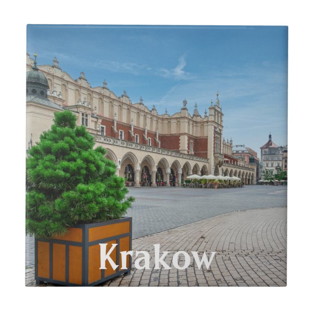 Main square in Krakow old town, Poland Ceramic Tile (Front)