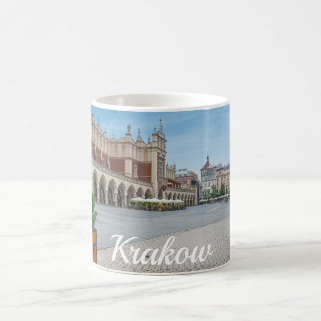 Main square in Krakow old town, Poland Coffee Mug (Center)