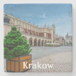 Main square in Krakow old town, Poland Stone Coaster