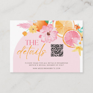 Main Squeeze Bridal Shower Details QR Code Enclosure Card