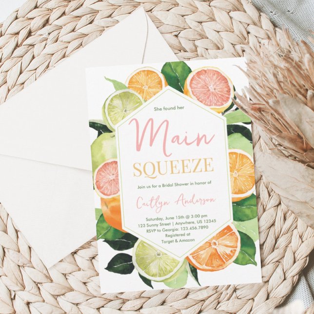 Main Squeeze Bridal Shower Invitation (Creator Uploaded)