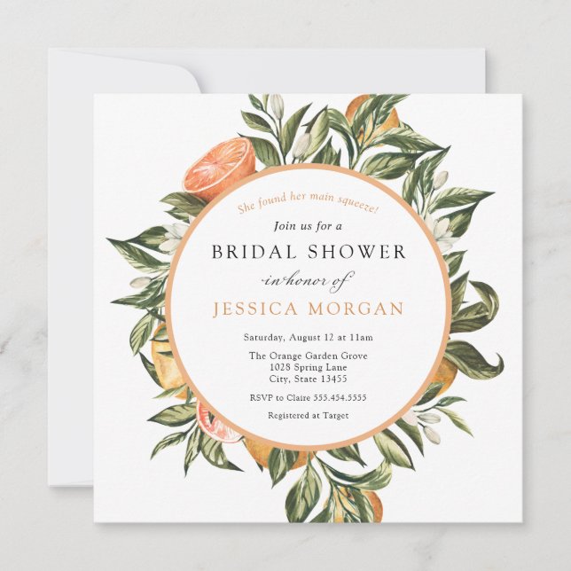 Main Squeeze Bridal Shower Invitation (Front)
