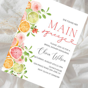 Main Squeeze Bridal Shower - Lemon Citrus Bride Invitation