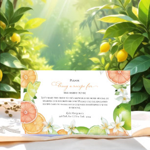 Main Squeeze Bridal Shower Recipe Request Card