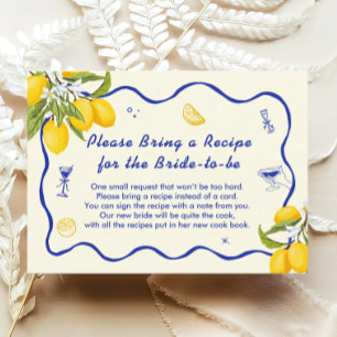 Main Squeeze Bridal Shower Recipe Request Enclosure Card