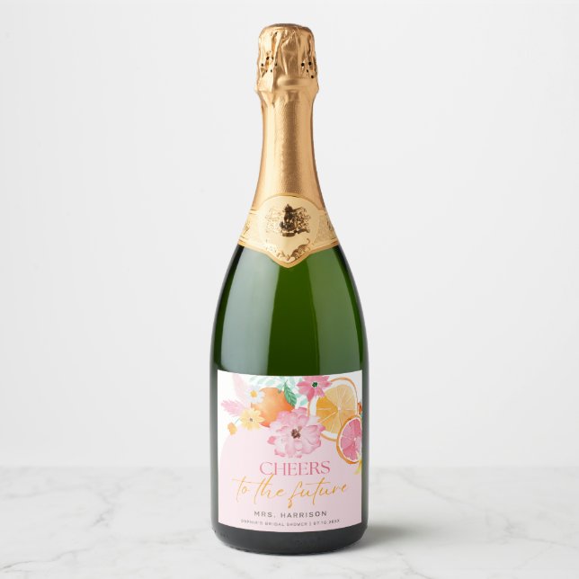 Main Squeeze Bridal Shower  Sparkling Wine Label (Front)