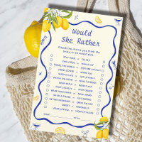 Main Squeeze Bridal Shower Would she rather game