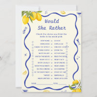 Main Squeeze Bridal Shower Would she rather game