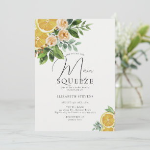 Main Squeeze Burnt Orange Watercolor Bridal Shower Invitation