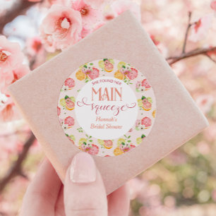 Main Squeeze Citrus Bridal Shower Favour Classic Round Sticker
