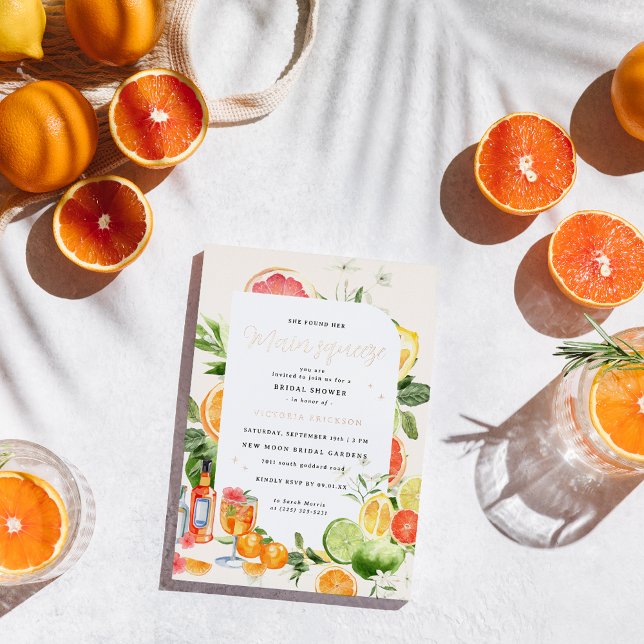 Main Squeeze Citrus Bridal Shower Invitation (Creator Uploaded)