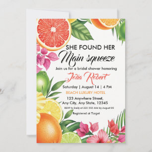 Main Squeeze Citrus Bridal Shower Invite Flyer