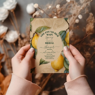 Main Squeeze Citrus Bridal Shower Lemon Bright  Invitation