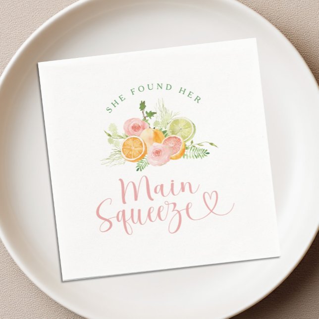 Main Squeeze Citrus Bridal Shower Napkin (Creator Uploaded)