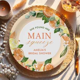 Main Squeeze Citrus Bridal Shower Paper Plate