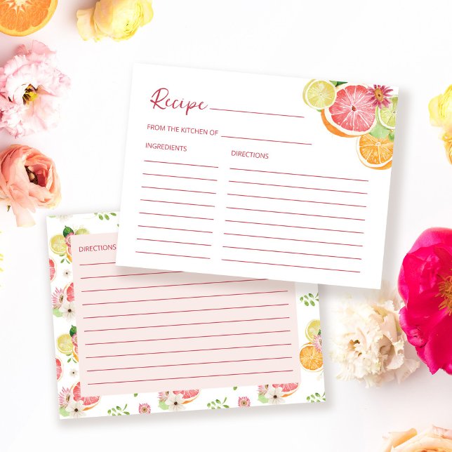 Main Squeeze Citrus Bridal Shower Recipe Card (Creator Uploaded)