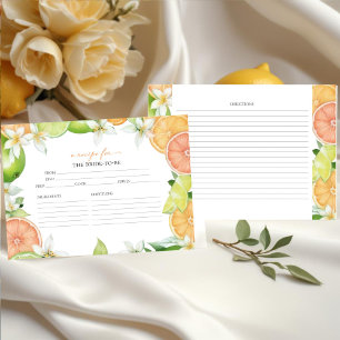 Main Squeeze   Citrus Bridal Shower Recipe Cards