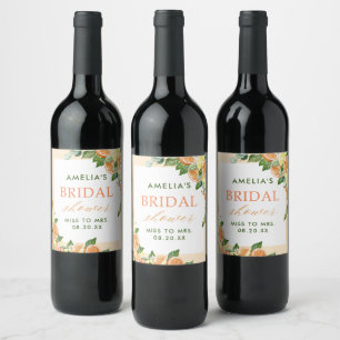 Main Squeeze Citrus Bridal Shower Wine Label