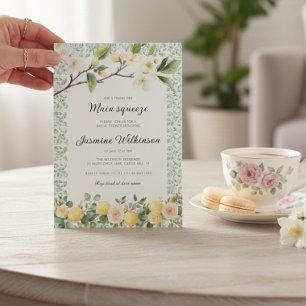 Main Squeeze Citrus Floral Bridal Shower Invitation