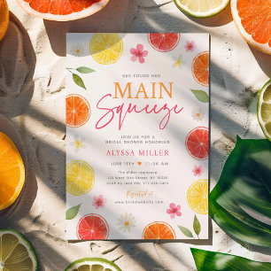 Main Squeeze Citrus Floral Bridal Shower Invitation