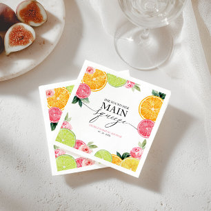 Main Squeeze Citrus Floral Bridal Shower Napkin