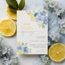 Main Squeeze Citrus Lemon Blue Bridal Shower