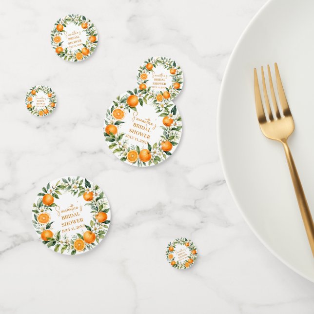 Main Squeeze Citrus Orange Bridal Shower Confetti (Group)