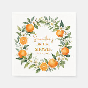 Main Squeeze Citrus Orange Bridal Shower Napkin