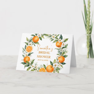 Main Squeeze Citrus Orange Bridal Shower Thank You Card