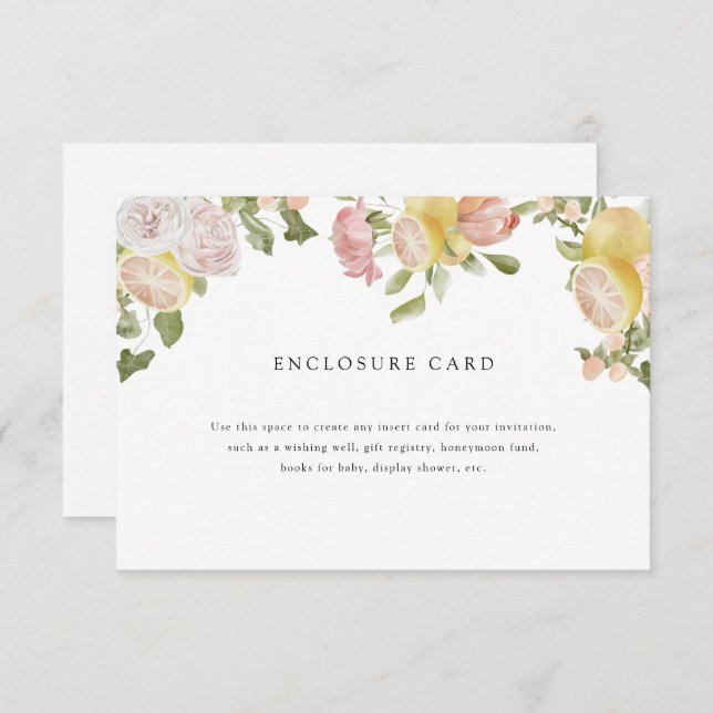 Main Squeeze | Citrus | Pink Floral  Enclosure Card (Front/Back)